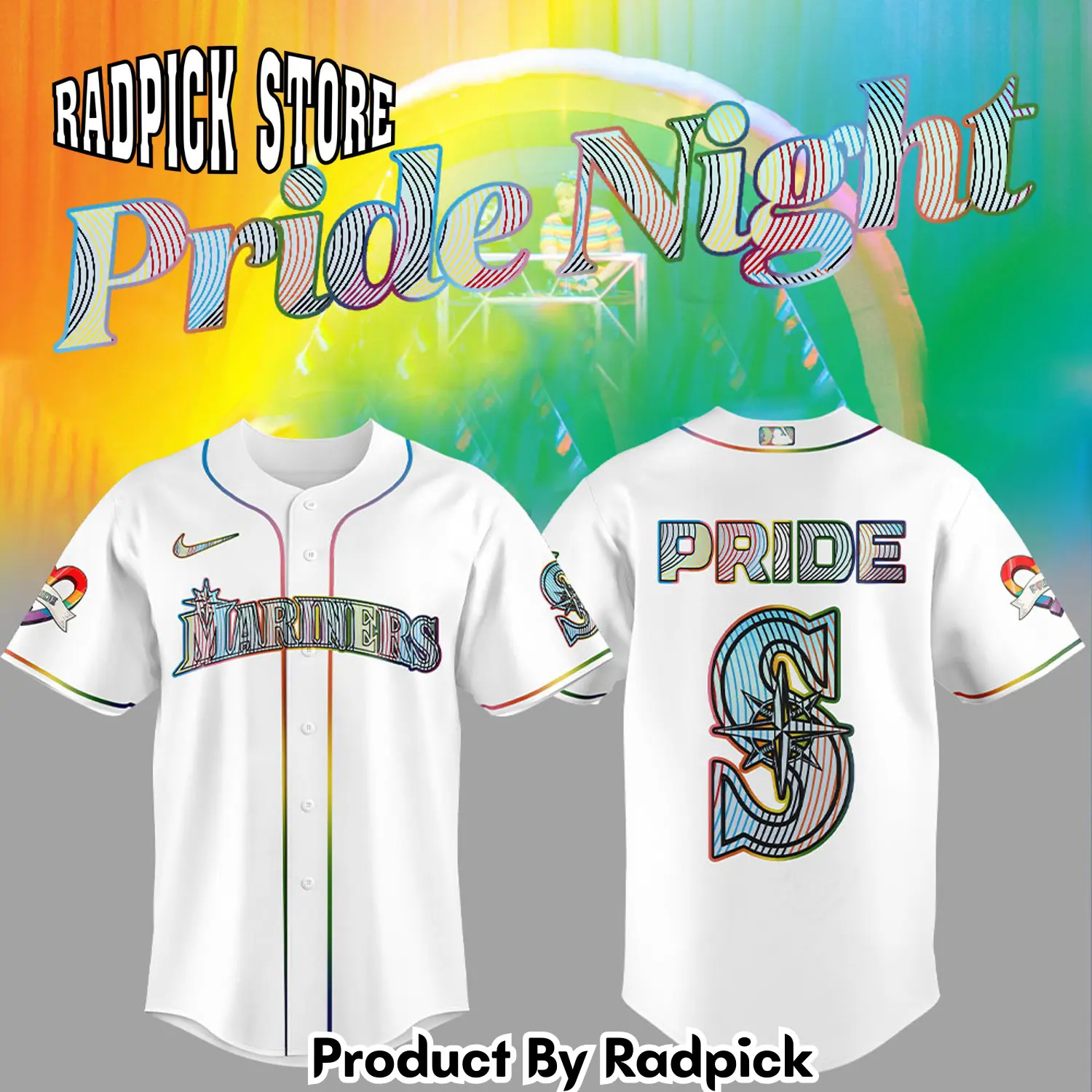 Radpick seattle mariners lgbtq pride night  baseball jersey rp127113